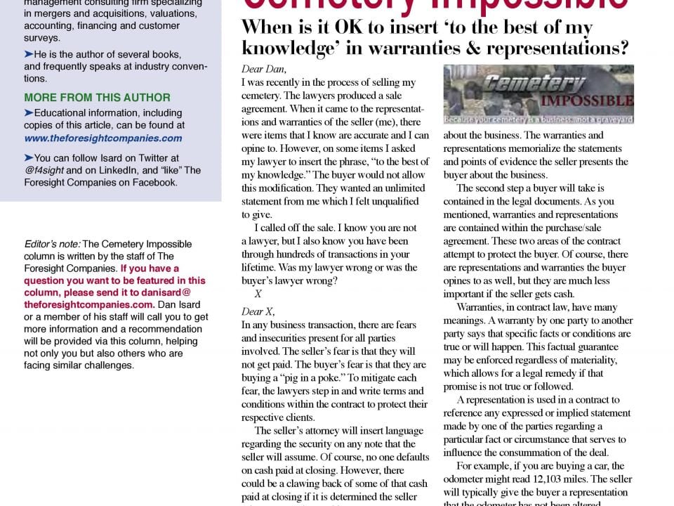 Funeral And Cemetery Consultants Dan Isard Isard ICCFAMag 11 001