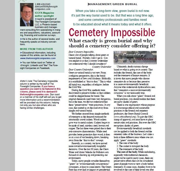 Funeral And Cemetery Consultants Dan Isard Cem Imp