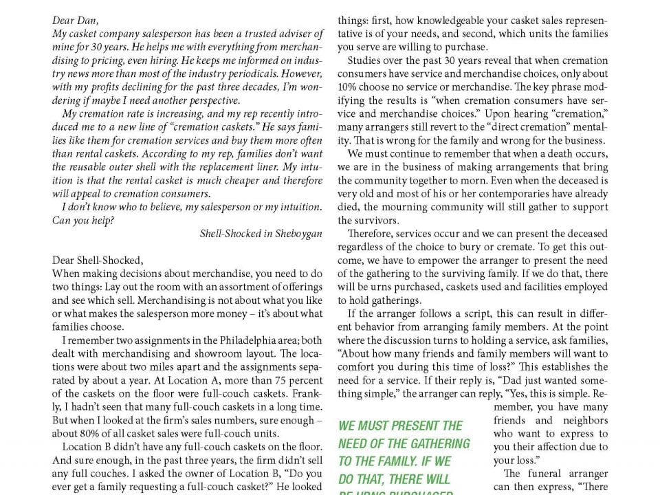 Funeral And Cemetery Consultants Dan Isard March2017 Isard Page 1