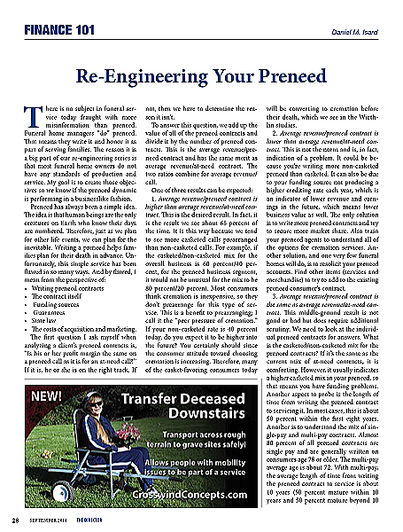 Funeral And Cemetery Consultants Dan Isard Re Engineering Your Preneed September 2014 Finance 101 The Director