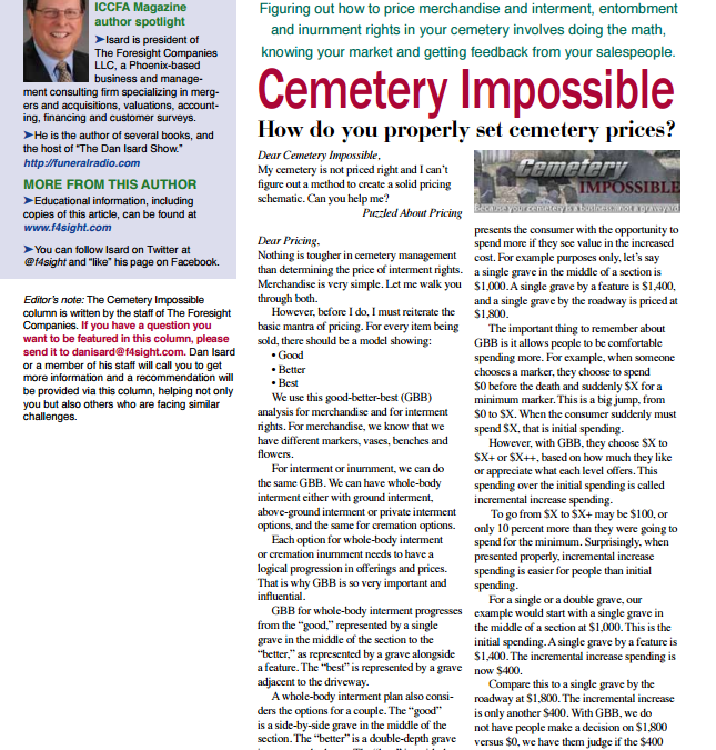 Funeral And Cemetery Consultants Dan Isard Table 1 4