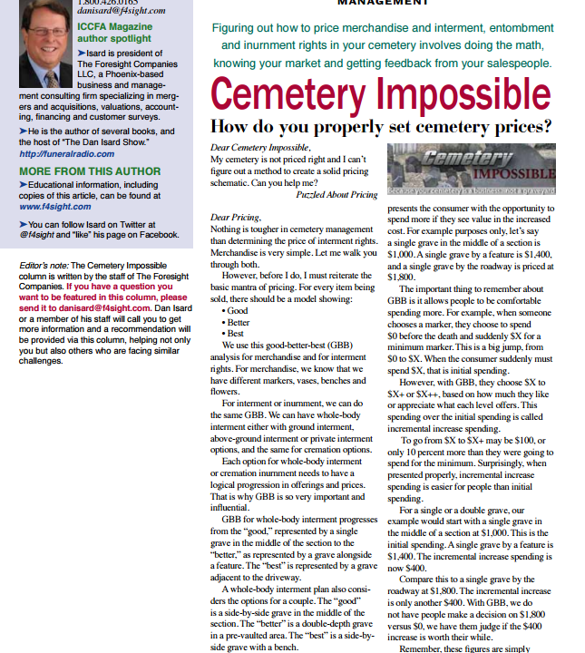Funeral And Cemetery Consultants Dan Isard Table 1 4