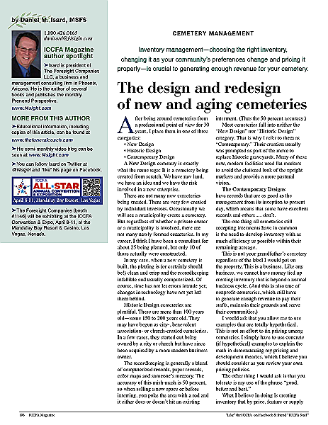 The Design And New Design Of New And Aging Cemeteries March April 2014