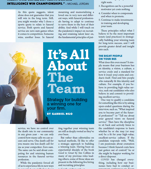 Cover of It's All About The Team document