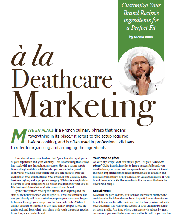 Cover of a la Deathcare Marketing document