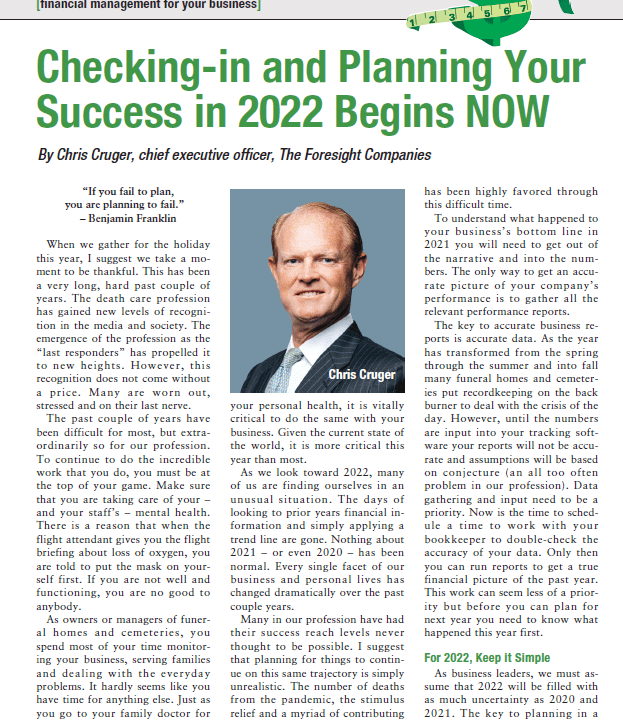 Cover of Checking-in and Planning Your Success in 2022 Begins Now document