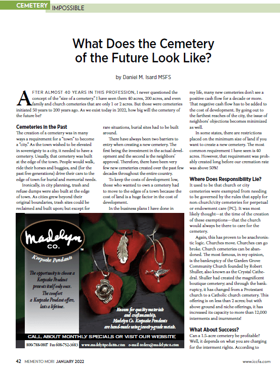 Cover of What Does the Cemetery of the Future Look Like document