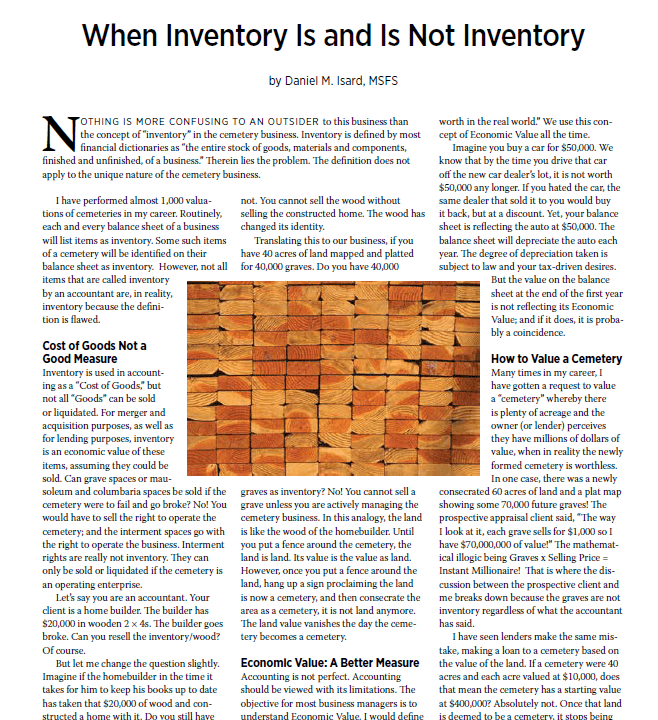 Cover of When Inventory Is and Is Not Inventory document