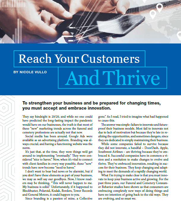 Cover of Reach Your Customers And Thrive document