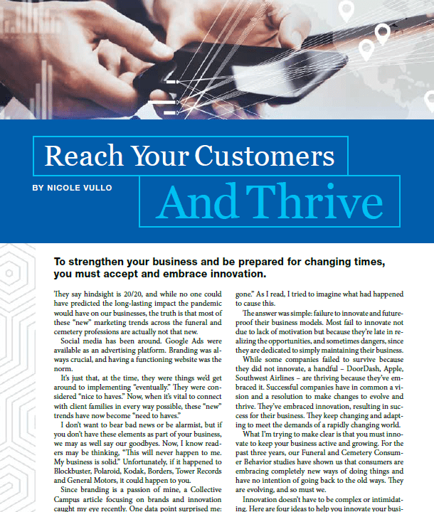Cover of Reach Your Customers And Thrive document