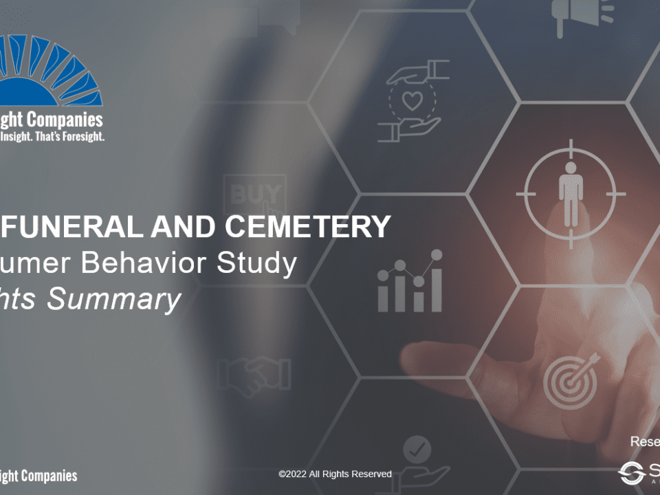 Digital graphic for 2022 Funeral and Cemetery Consumer Behavior Study Insights Summary