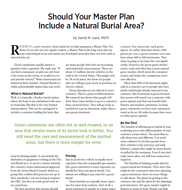 Cover of Should Your Master Plan Include a Natural Burial Area document