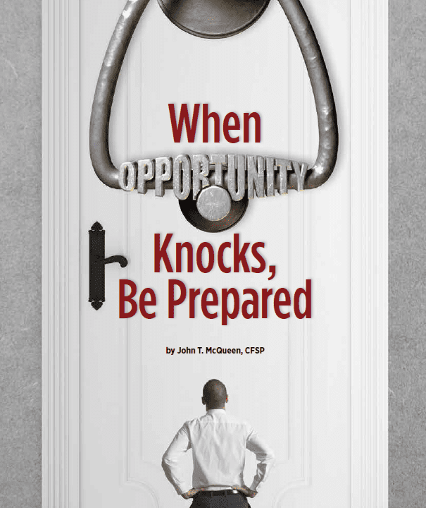 Cover of When Opportunity Knocks, Be Prepared document