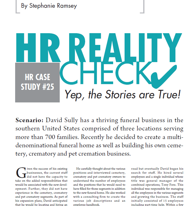 Cover of HR Reality Check HR Case Study #25 document